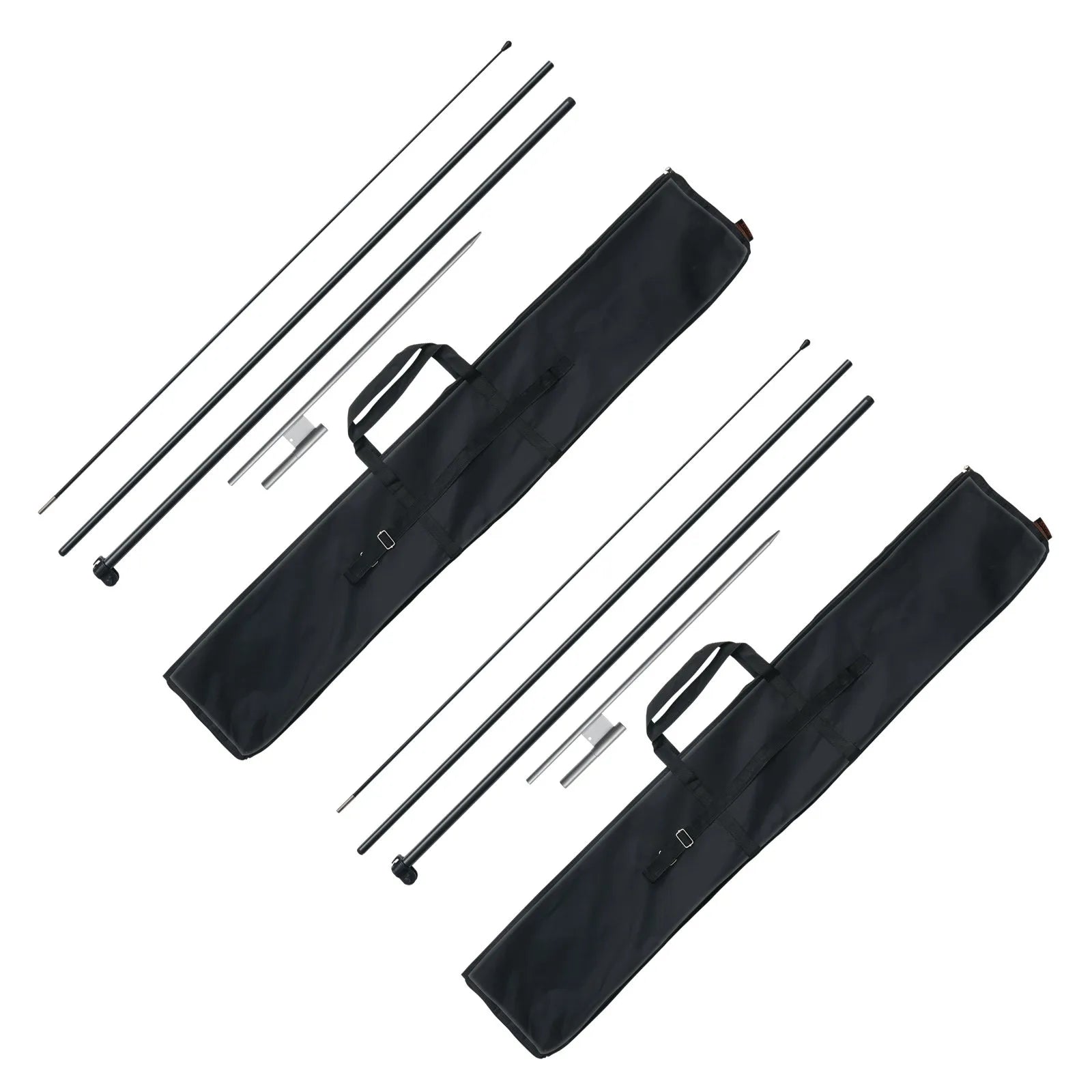 VEVOR Feather Flag Pole Kit 2 Packs Swooper Flag Pole 12.7 ft with Ground Stakes