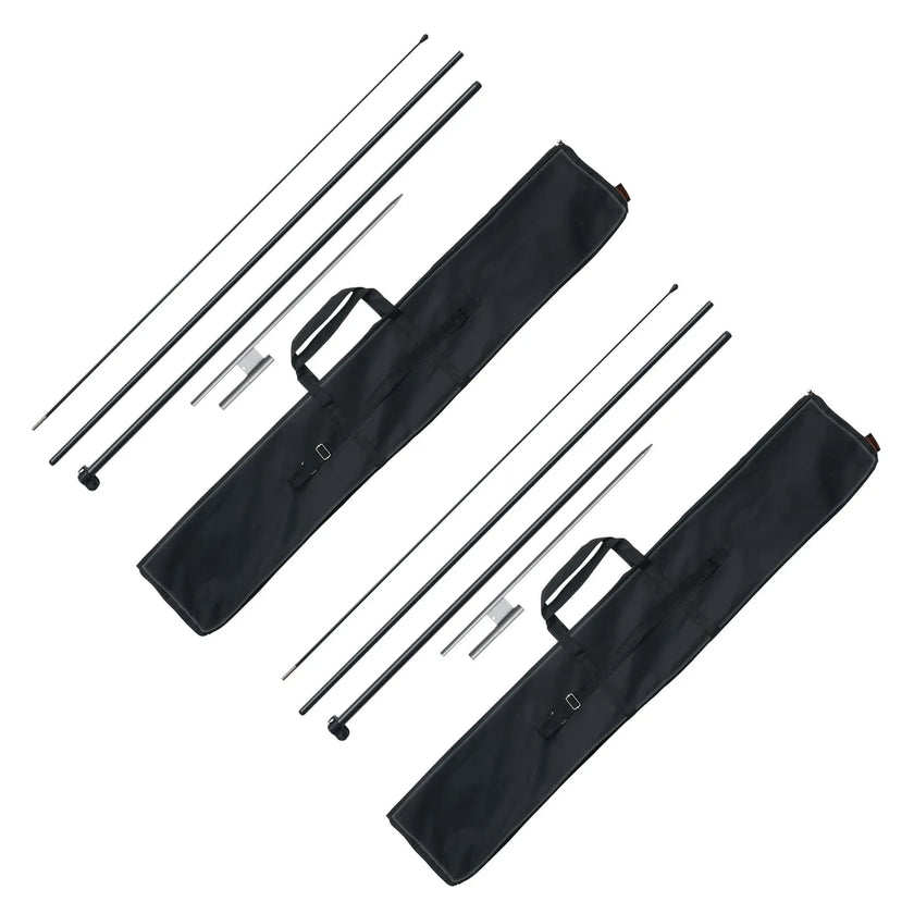 VEVOR Feather Flag Pole Kit 2 Packs Swooper Flag Pole 12.7 ft with Ground Stakes