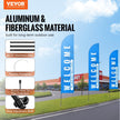 VEVOR Feather Flag Pole Kit 2 Packs Swooper Flag Pole 16.3 ft with Ground Stakes