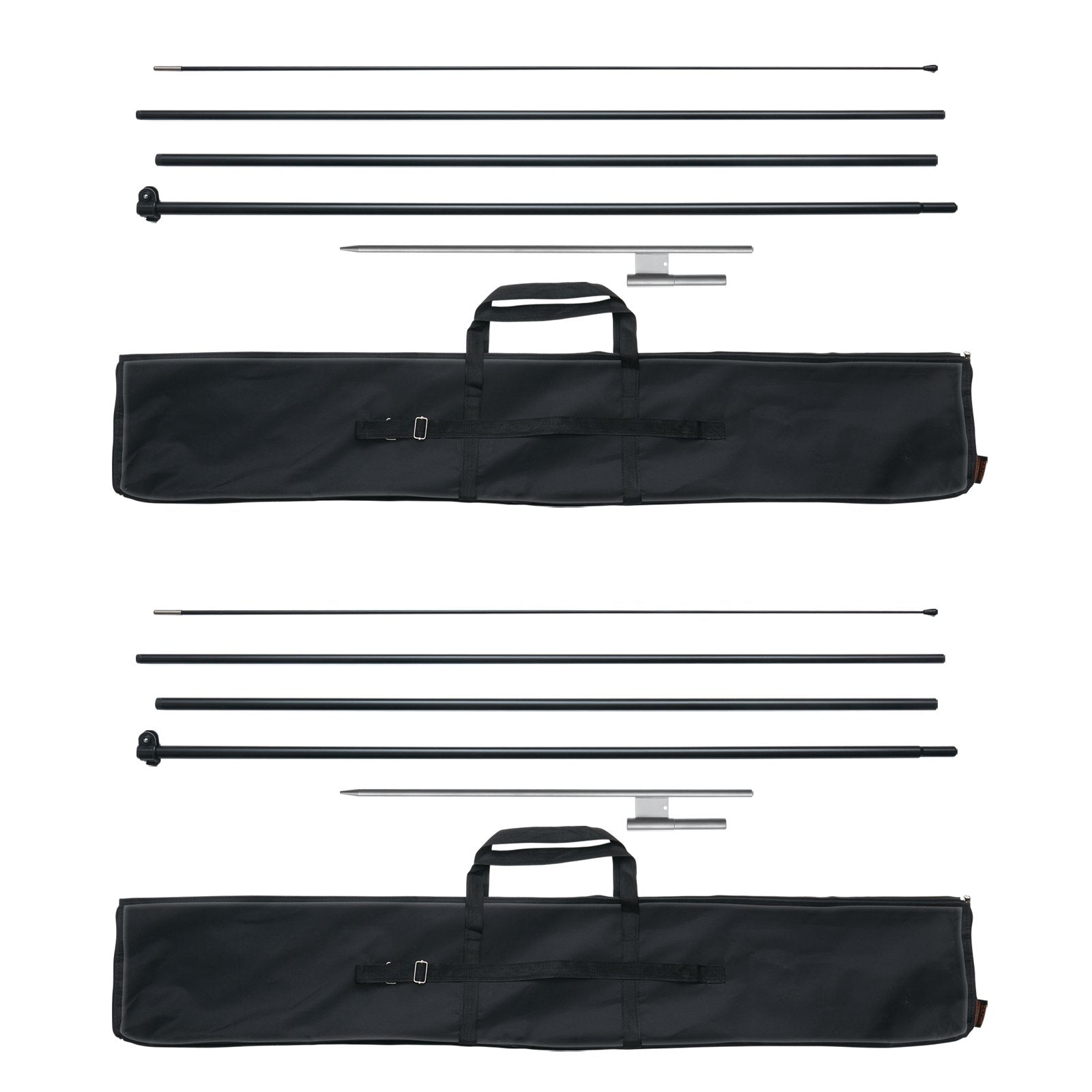 VEVOR Feather Flag Pole Kit 2 Packs Swooper Flag Pole 16.3 ft with Ground Stakes