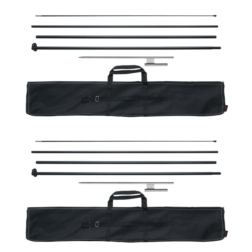 VEVOR Feather Flag Pole Kit 2 Packs Swooper Flag Pole 16.3 ft with Ground Stakes