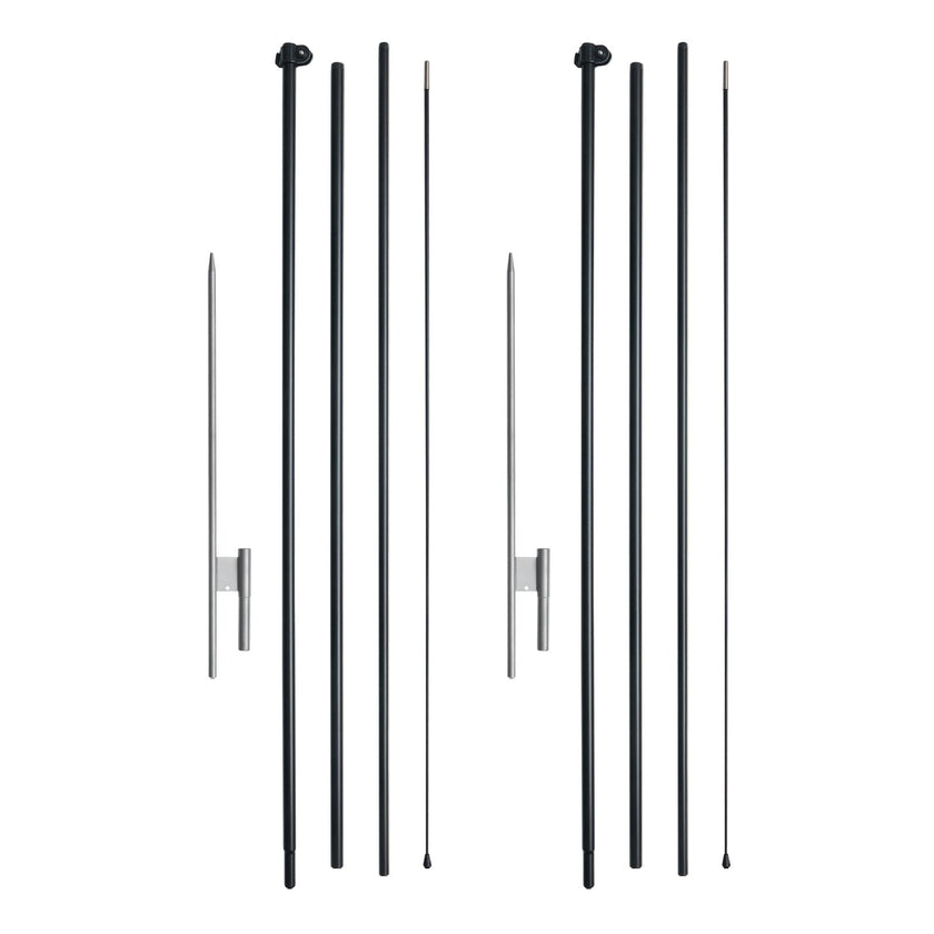 VEVOR Feather Flag Pole Kit 2 Packs Swooper Flag Pole 16.3 ft with Ground Stakes