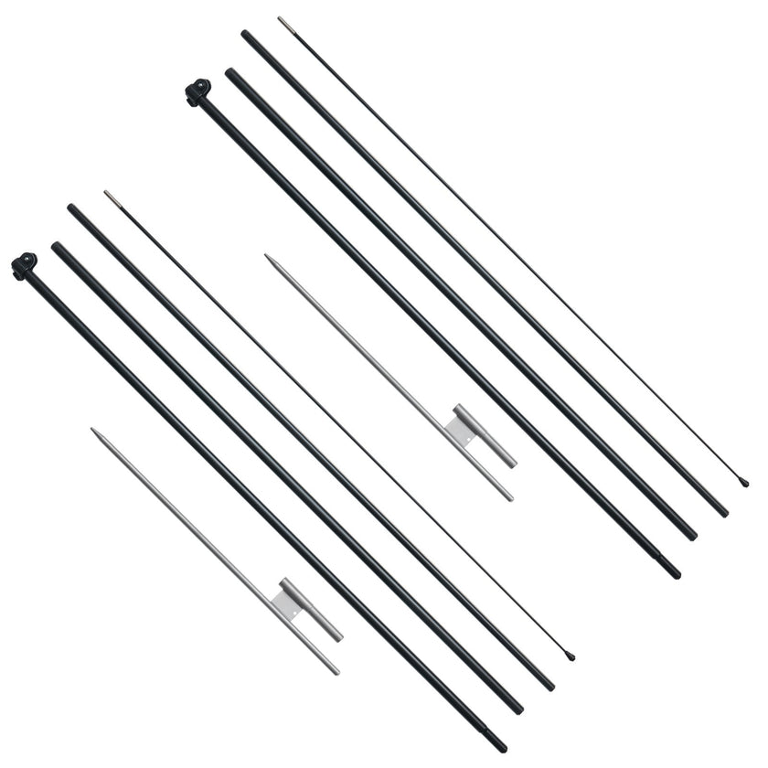 VEVOR Feather Flag Pole Kit 2 Packs Swooper Flag Pole 16.3 ft with Ground Stakes