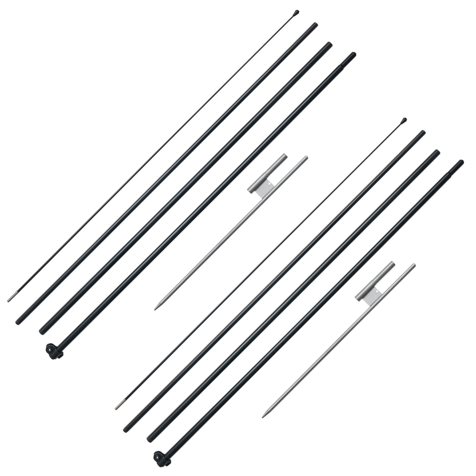 VEVOR Feather Flag Pole Kit 2 Packs Swooper Flag Pole 16.3 ft with Ground Stakes