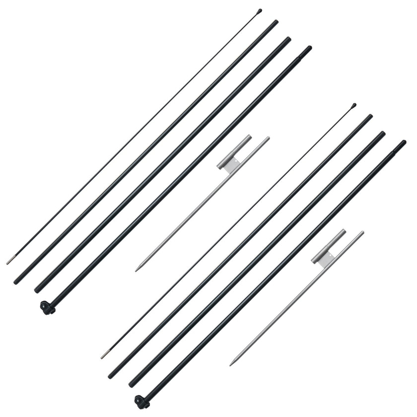 VEVOR Feather Flag Pole Kit 2 Packs Swooper Flag Pole 16.3 ft with Ground Stakes