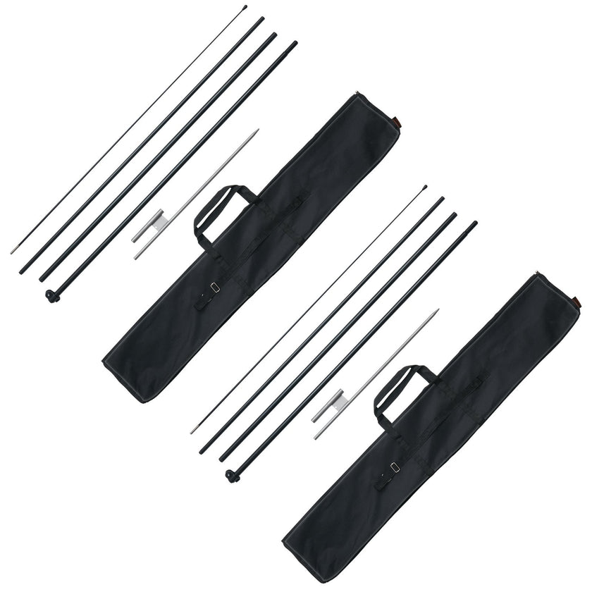 VEVOR Feather Flag Pole Kit 2 Packs Swooper Flag Pole 16.3 ft with Ground Stakes