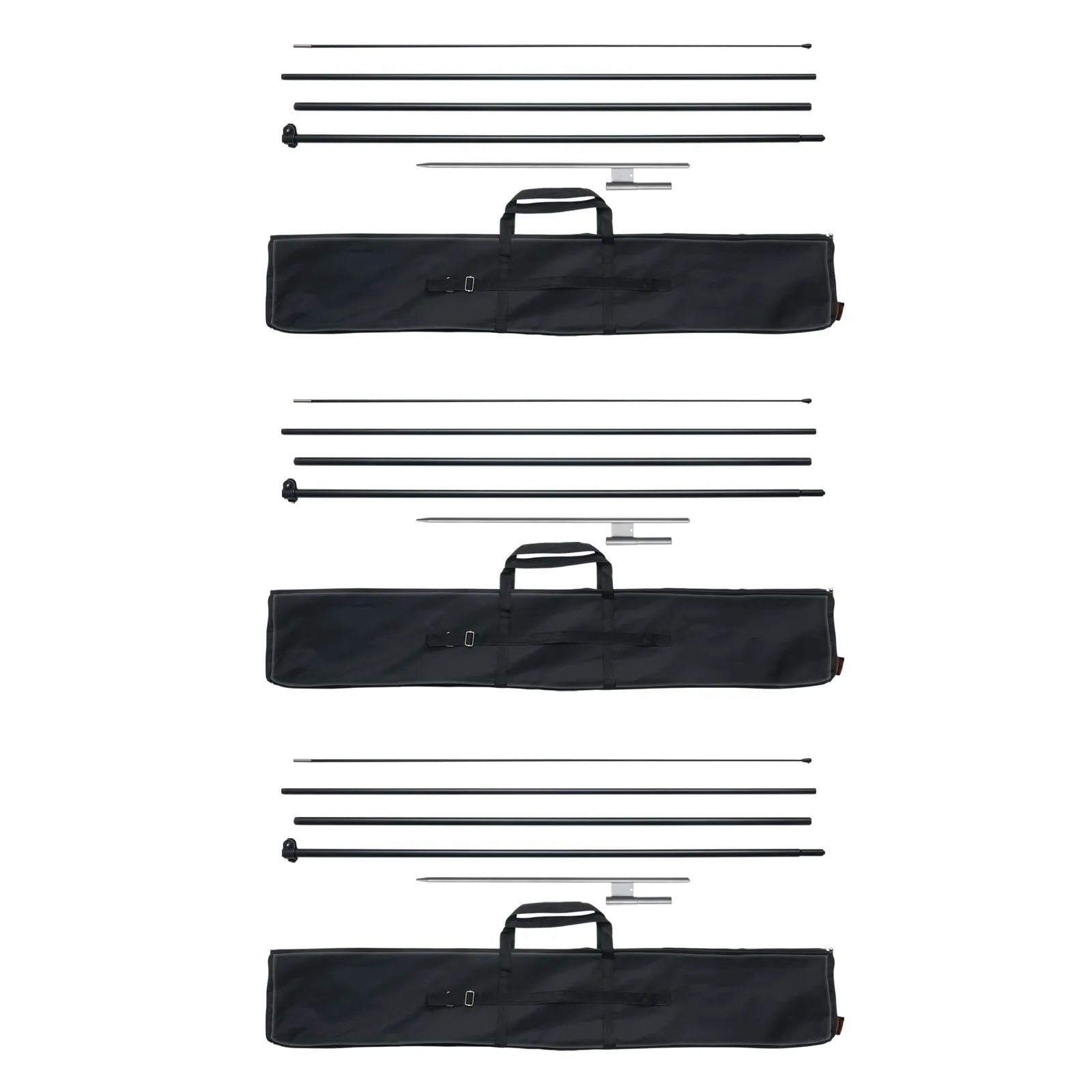 VEVOR Feather Flag Pole Kit 3 Packs Swooper Flag Pole 16.3 ft with Ground Stakes