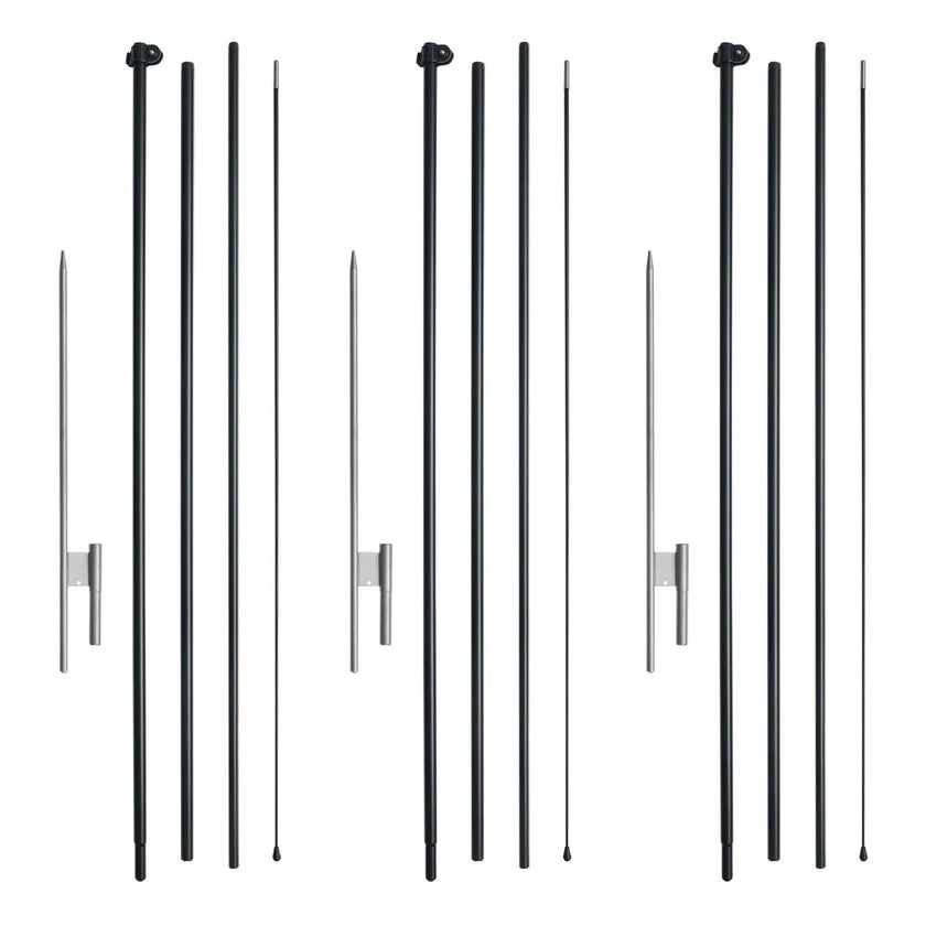 VEVOR Feather Flag Pole Kit 3 Packs Swooper Flag Pole 16.3 ft with Ground Stakes