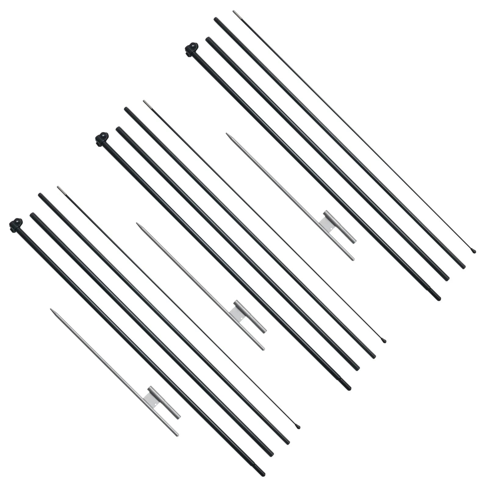 VEVOR Feather Flag Pole Kit 3 Packs Swooper Flag Pole 16.3 ft with Ground Stakes
