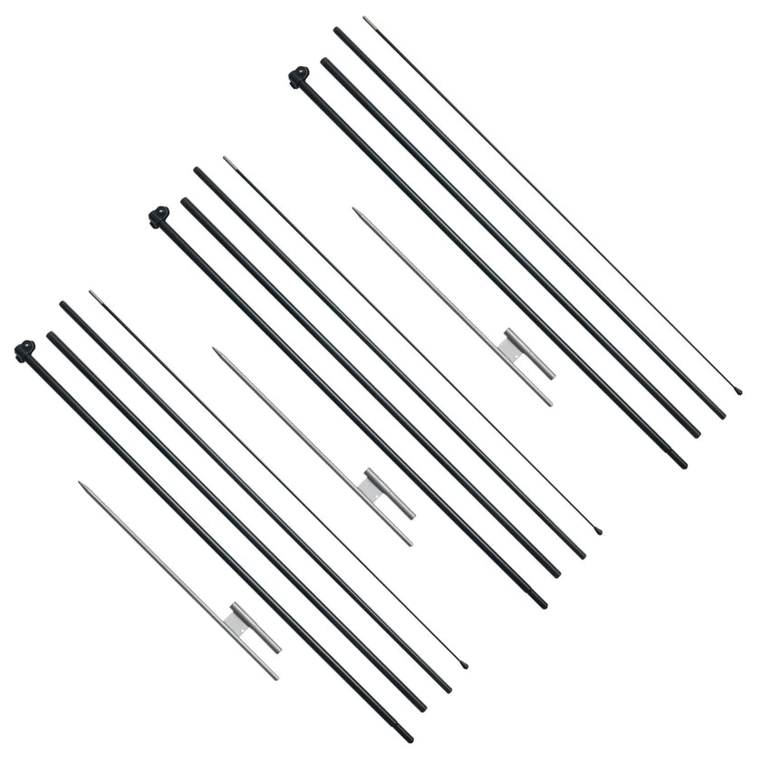 VEVOR Feather Flag Pole Kit 3 Packs Swooper Flag Pole 16.3 ft with Ground Stakes