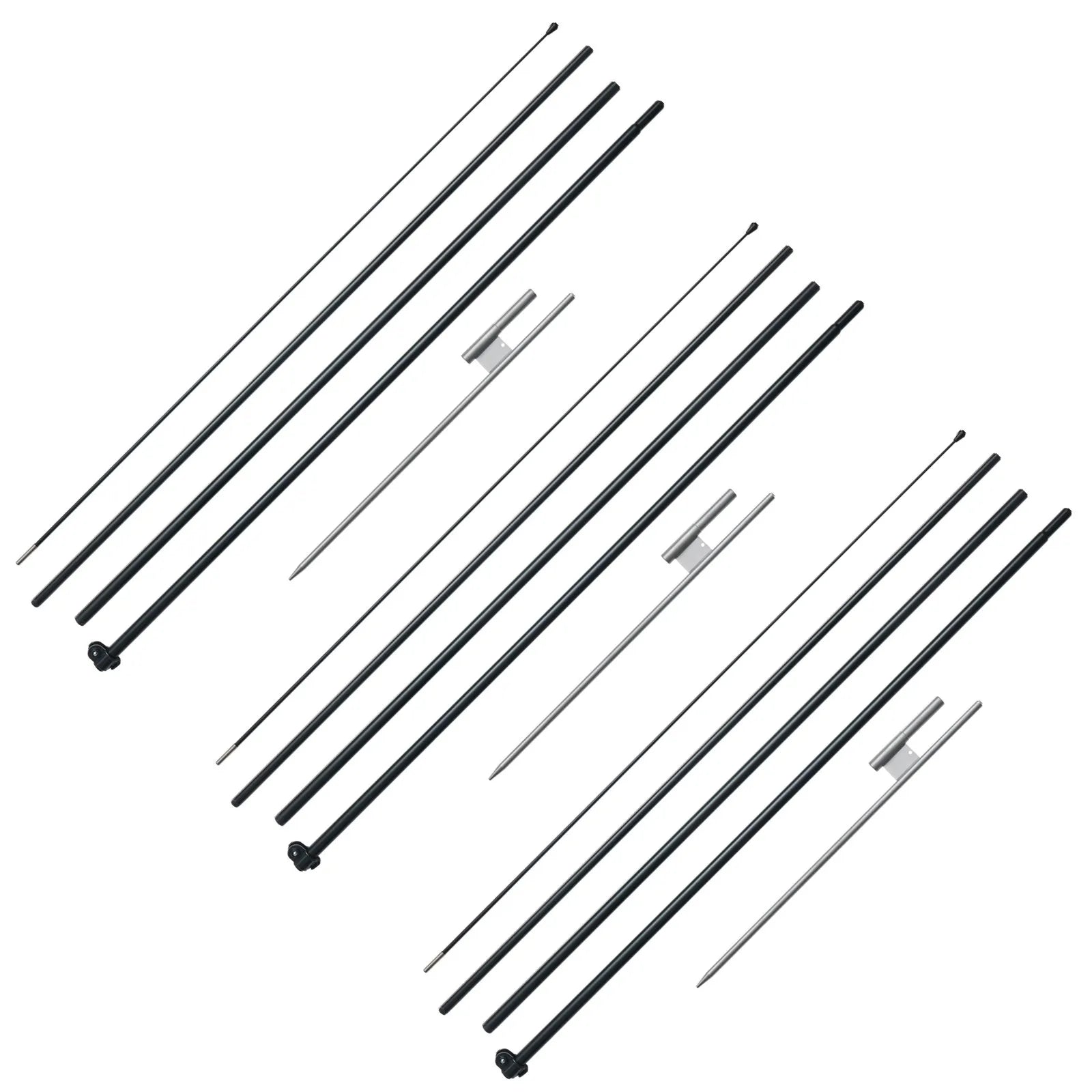 VEVOR Feather Flag Pole Kit 3 Packs Swooper Flag Pole 16.3 ft with Ground Stakes