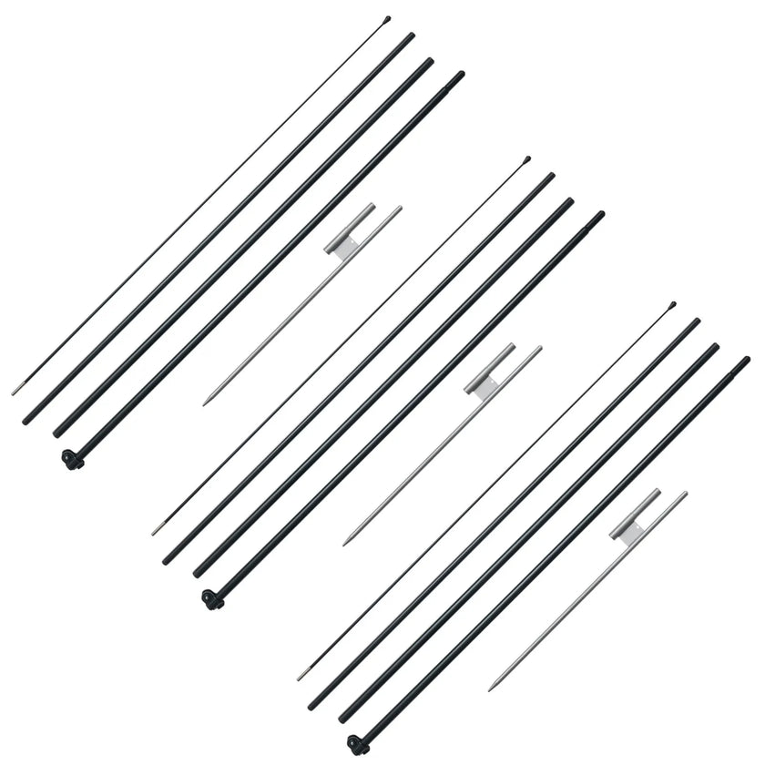 VEVOR Feather Flag Pole Kit 3 Packs Swooper Flag Pole 16.3 ft with Ground Stakes