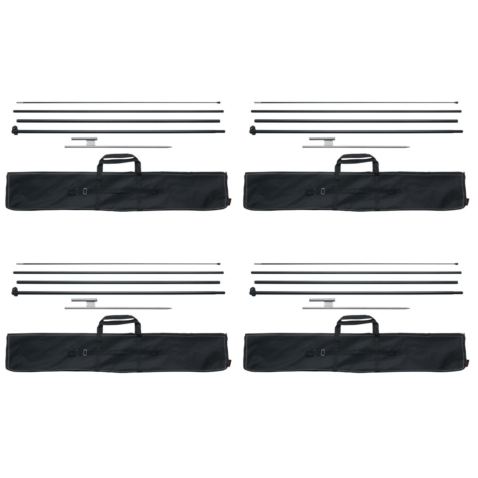 VEVOR Feather Flag Pole Kit 4 Packs Swooper Flag Pole 16.3 ft with Ground Stakes