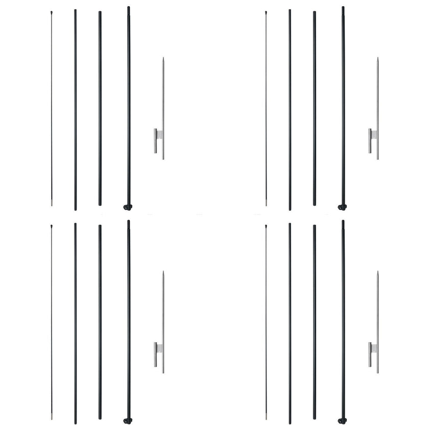 VEVOR Feather Flag Pole Kit 4 Packs Swooper Flag Pole 16.3 ft with Ground Stakes