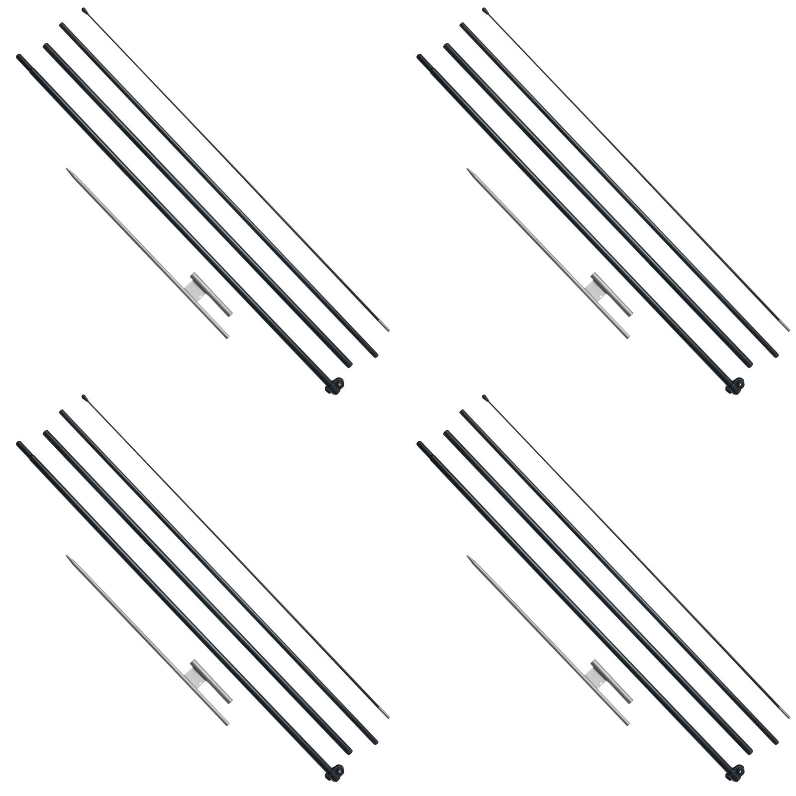 VEVOR Feather Flag Pole Kit 4 Packs Swooper Flag Pole 16.3 ft with Ground Stakes