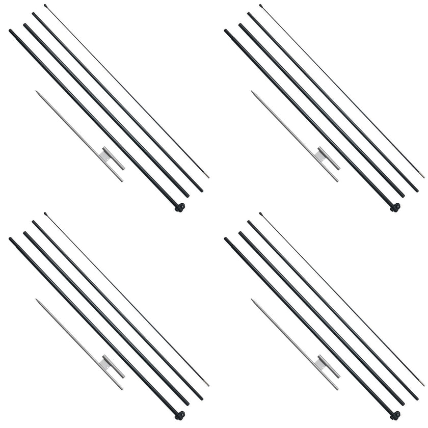 VEVOR Feather Flag Pole Kit 4 Packs Swooper Flag Pole 16.3 ft with Ground Stakes