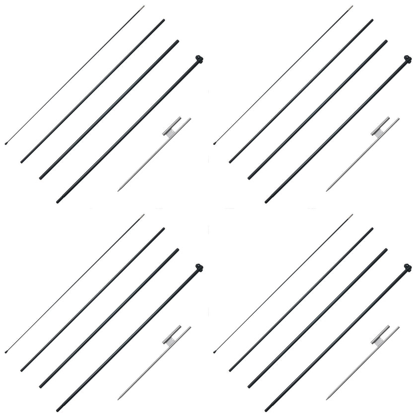 VEVOR Feather Flag Pole Kit 4 Packs Swooper Flag Pole 16.3 ft with Ground Stakes