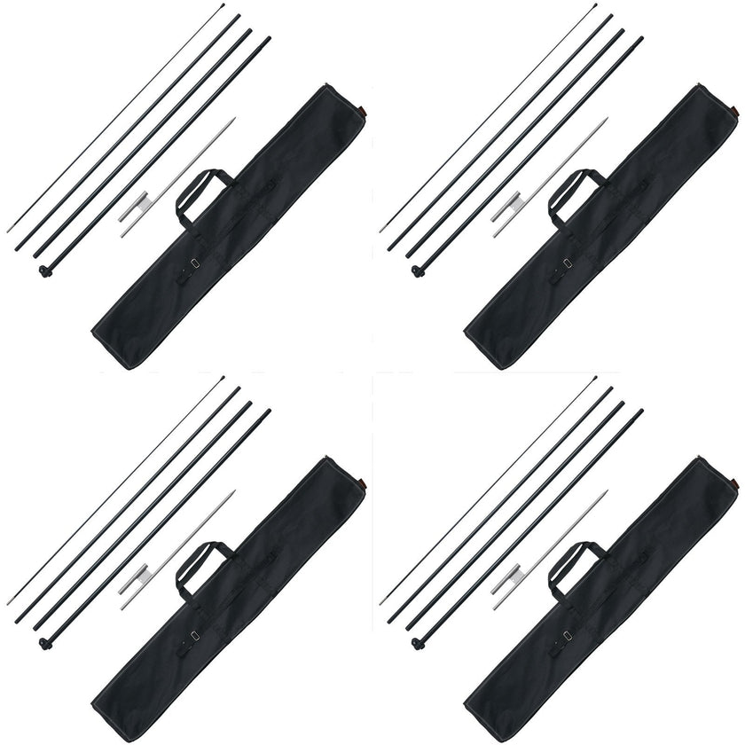 VEVOR Feather Flag Pole Kit 4 Packs Swooper Flag Pole 16.3 ft with Ground Stakes