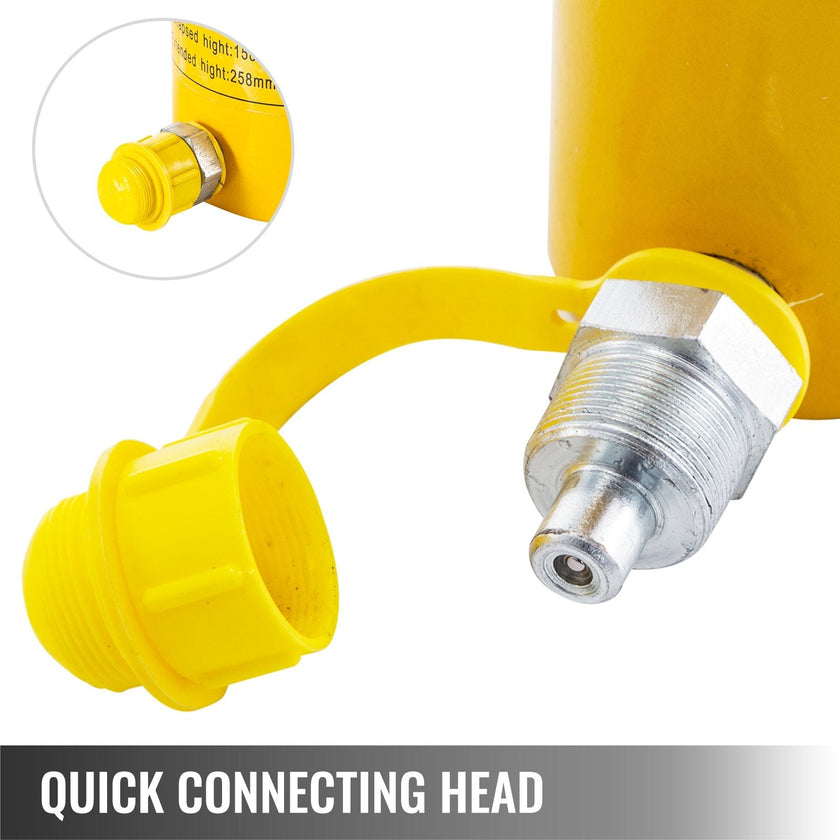 50 Tons 6'' Stroke Single Acting Hydraulic Cylinder Jack Ram Heavy Duty