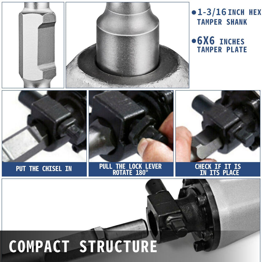 Jack Hammer Soil Compactors Dirt Tamper, Jackhammer Bits, Tamper Shank and Plate