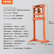 VEVOR Hydraulic Shop Press, 12 Ton H-Frame Hydraulic Garage/Shop Floor Press, Adjustable Shop Press with Press Plates, Heavy Duty Hydraulic Press for Garage, Shop, Workshop
