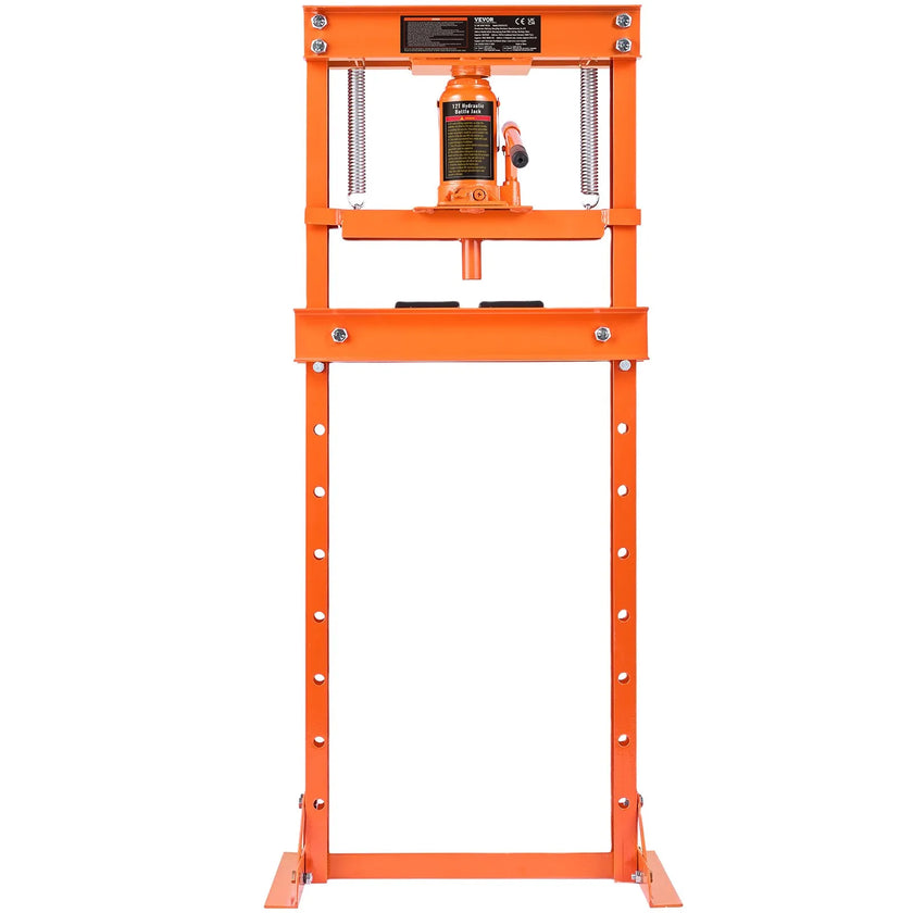 VEVOR Hydraulic Shop Press, 12 Ton H-Frame Hydraulic Garage/Shop Floor Press, Adjustable Shop Press with Press Plates, Heavy Duty Hydraulic Press for Garage, Shop, Workshop