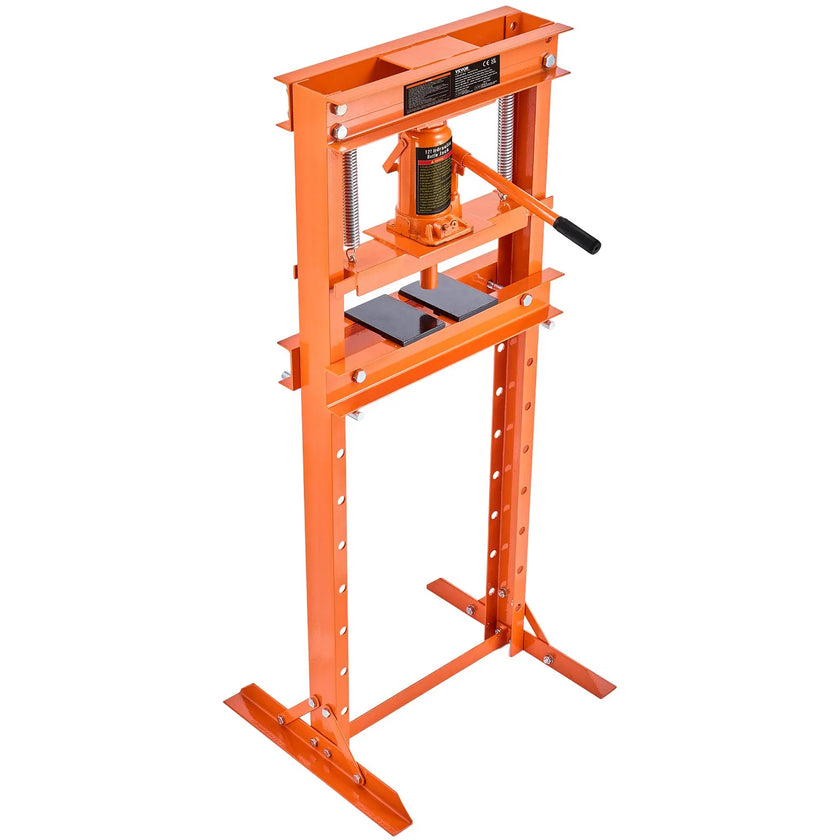 VEVOR Hydraulic Shop Press, 12 Ton H-Frame Hydraulic Garage/Shop Floor Press, Adjustable Shop Press with Press Plates, Heavy Duty Hydraulic Press for Garage, Shop, Workshop