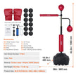 VEVOR Boxing Speed Trainer, Punching Bag with Stand, Reflex Boxing Bag for Teens & Adults, Height Adjustable Free Standing Strike Bag Set with Gloves, Workout Speed Bag for Home Gym Training, Red
