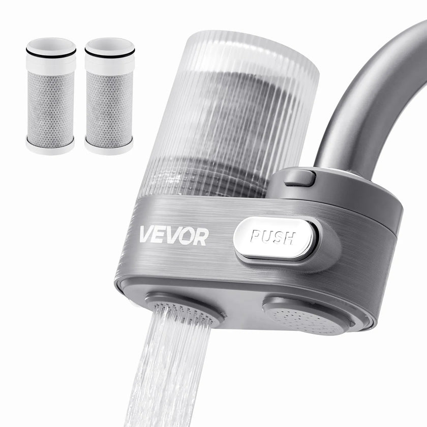 VEVOR Faucet Mount Water Filters Sink Water Purifier for Kitchen Gray Vertical