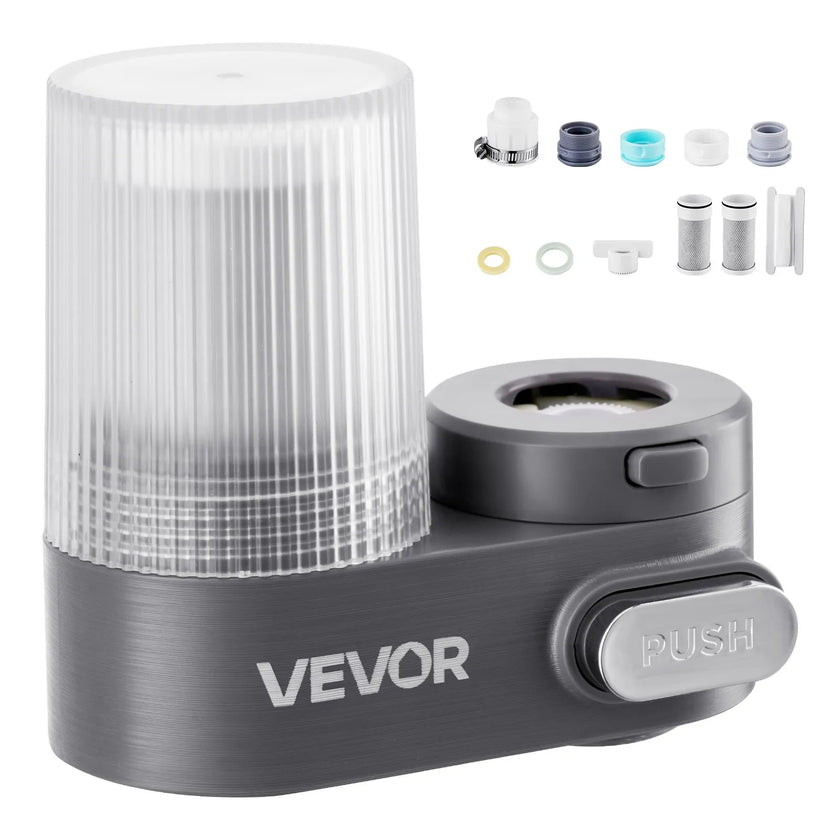 VEVOR Faucet Mount Water Filters Sink Water Purifier for Kitchen Gray Vertical