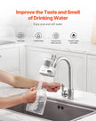 VEVOR Faucet Mount Water Filters Sink Water Purifier for Kitchen White Vertical