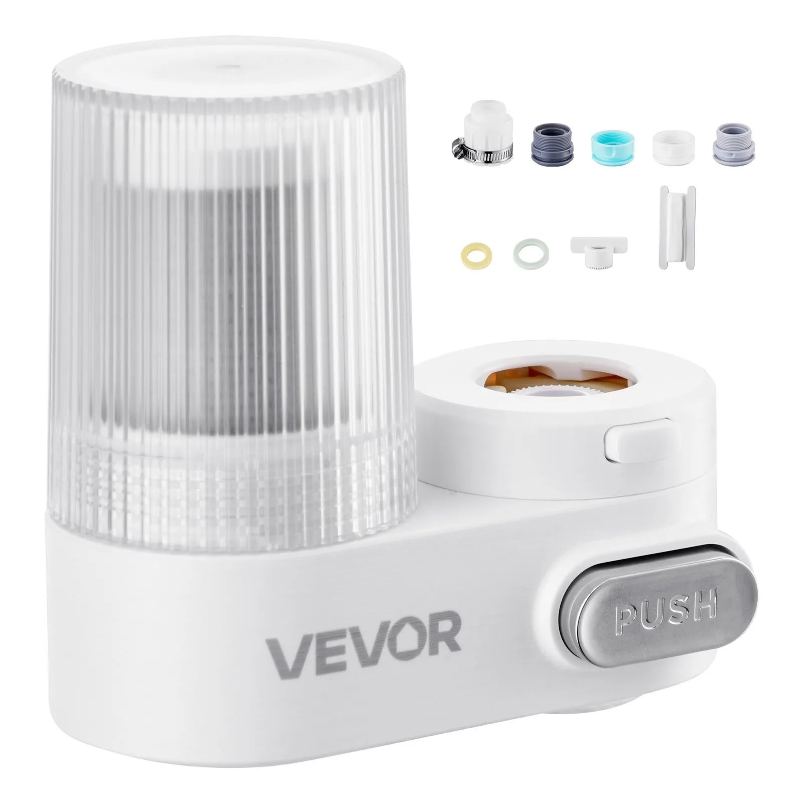 VEVOR Faucet Mount Water Filter Sink Water Purifier for Kitchen Vertical White