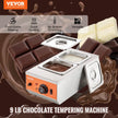VEVOR Chocolate Tempering Machine, 9 Lbs 2 Tanks Chocolate Melting Pot with TEMP Control 86~185℉, 800W Stainless Steel Electric Commercial Food Warmer For Chocolate/Milk/Cream Melting and Heating