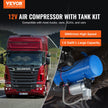 VEVOR 12V Air Compressor with Tank 1.6 Gallon/6 L, Train Horn Air Compressor, 120 psi Working Pressure Onboard Air Compressor System for Train Air Horns, Inflating Tires, Air Mattresses