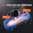 VEVOR Train Horns Kit, 4 Trumpet Air Horn Kit, 150dB Train Horns for Pickup Trucks, 12V 120 psi Air Compressor 1.6 Gal/6 L Tank with Gauge for Any 12V Vehicle Car Truck Train Van Boat