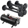 VEVOR Train Horns Kit, 4 Trumpet Air Horn Kit, 150dB Train Horns for Pickup Trucks, 12V 120 psi Air Compressor 0.8 Gal/3 L Tank with Gauge for Any 12V Vehicle Car Truck Train Van Boat