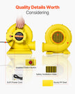 VEVOR Inflatable Bounce House Blower 0.9&1HP 750W for Commercial Bounce House