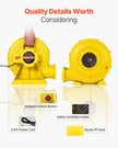 VEVOR Inflatable Bounce House Blower 1&1.3HP 950W for Commercial Bounce House