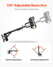 VEVOR Wall Mount Triangle Boom Arm Light Stand 39.37in/100cm Ring Light Support