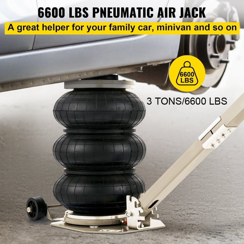 VEVOR Triple Air Bag Jack Pneumatic Jack 6600lbs Quick Lift 3T Heavy Duty White