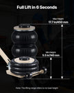 VEVOR Air Jack, 3 Ton/6613 lbs Triple Bag Air Jack, Airbag with Six Steel Pipes, Lift Up to 17.7 inch/450 mm, 1-6 s Fast Lifting Pneumatic with Adjustable Long Handle for Car, SUV, Pickup Truck Repair
