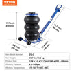 VEVOR Air Jack, 3 Ton/6600 lbs Triple Bag Air Jack, Airbag Jack with Six Steel Pipes, Lift up to 17.7