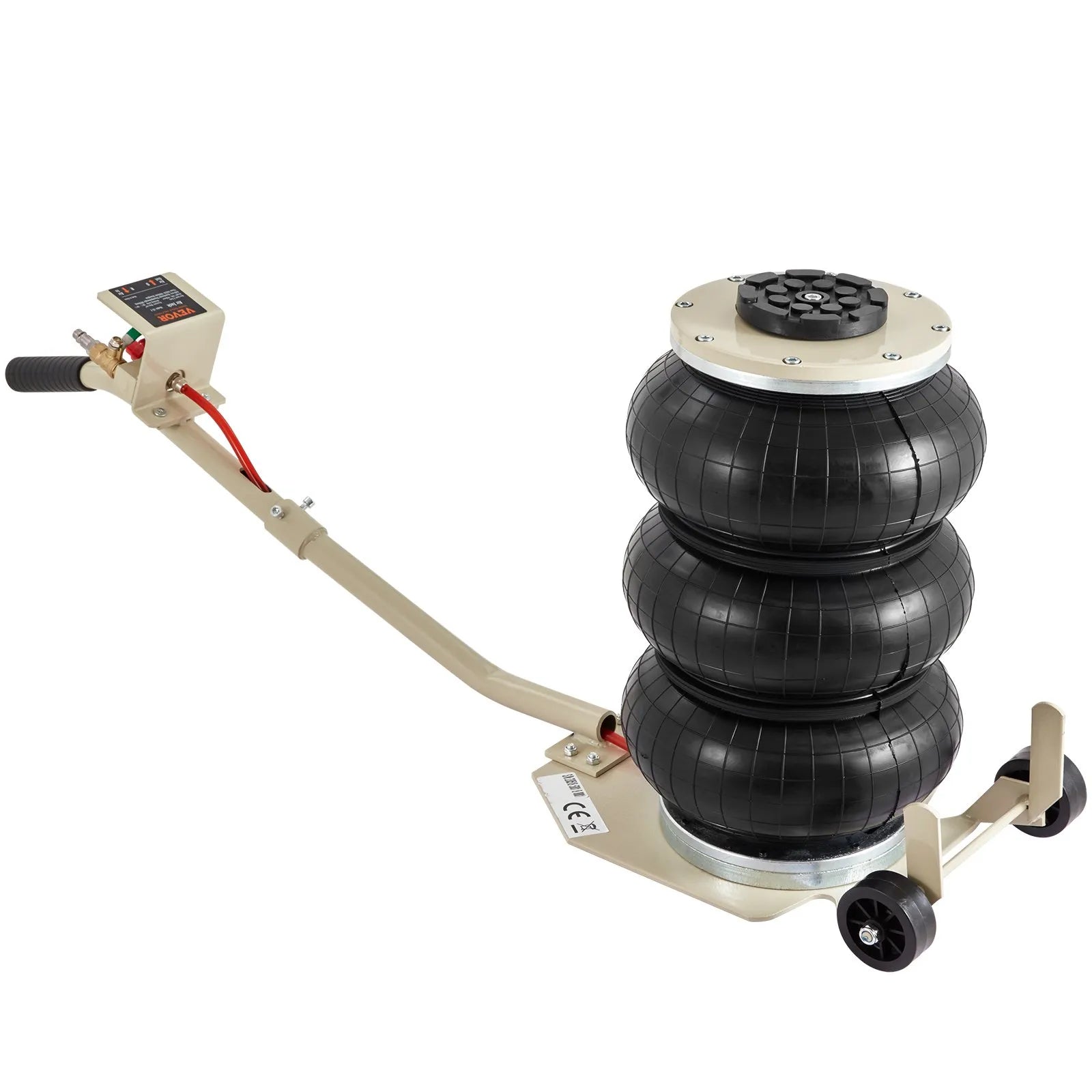 VEVOR Air Jack, 3 Ton/6600 lbs Triple Bag Air Jack, Airbag Jack with Six Steel Pipes, Lift up to 17.7 inch/450 mm, 3-5 s Fast Lifting Pneumatic Jack, with Long Handles for Cars, Garages, Repair