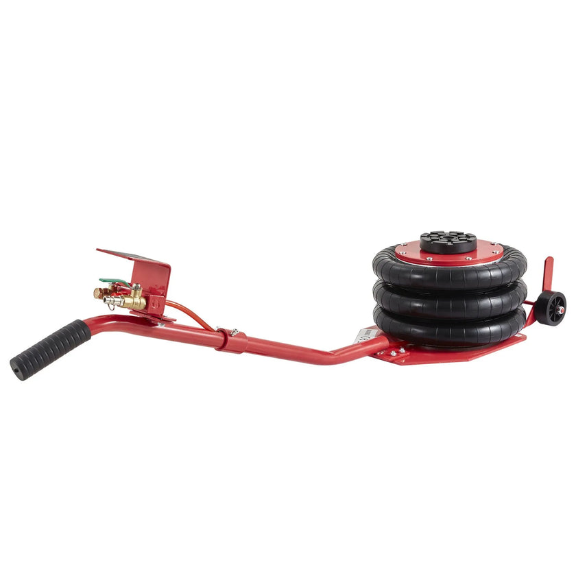 VEVOR Air Jack, 3 Ton/6600 lbs Triple Bag Air Jack, Airbag Jack with Six Steel Pipes, Lift up to 17.7 inch/450 mm, 3-5 s Fast Lifting Pneumatic Jack, with Long Handles for Cars, Garages, Repair, (Red)