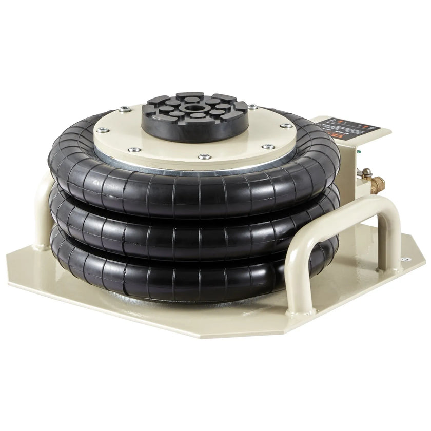 VEVOR Air Jack, 3 Ton/6600 lbs Triple Bag Air Jack, Airbag Jack with Six Steel Pipes, Lift up to 17.7 inch/450 mm, 3-5 s Fast Lifting Pneumatic Jack, with Side Handles for Car, Garage, Repair (Beige)