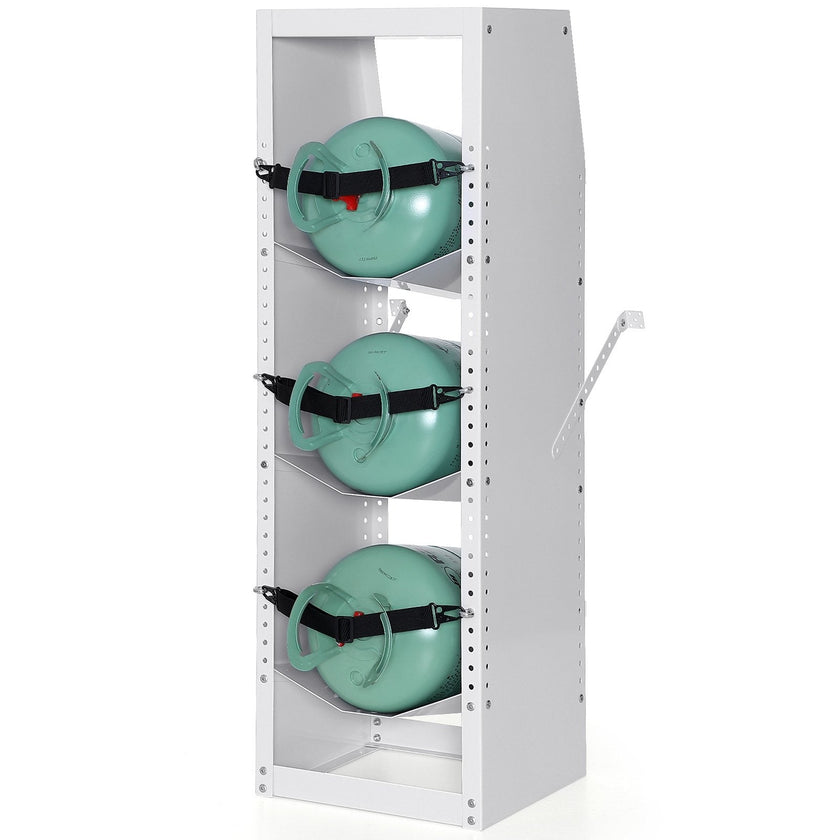 VEVOR Refrigerant Tank Rack, with 3 x 30-50lb Bottle Tanks, Cylinder Tank Rack 14.64x13.97x46.06 in, Refrigerant Cylinder Rack Gas Cylinder Racks and Holders for Freon, Gases, Oxygen, Nitrogen