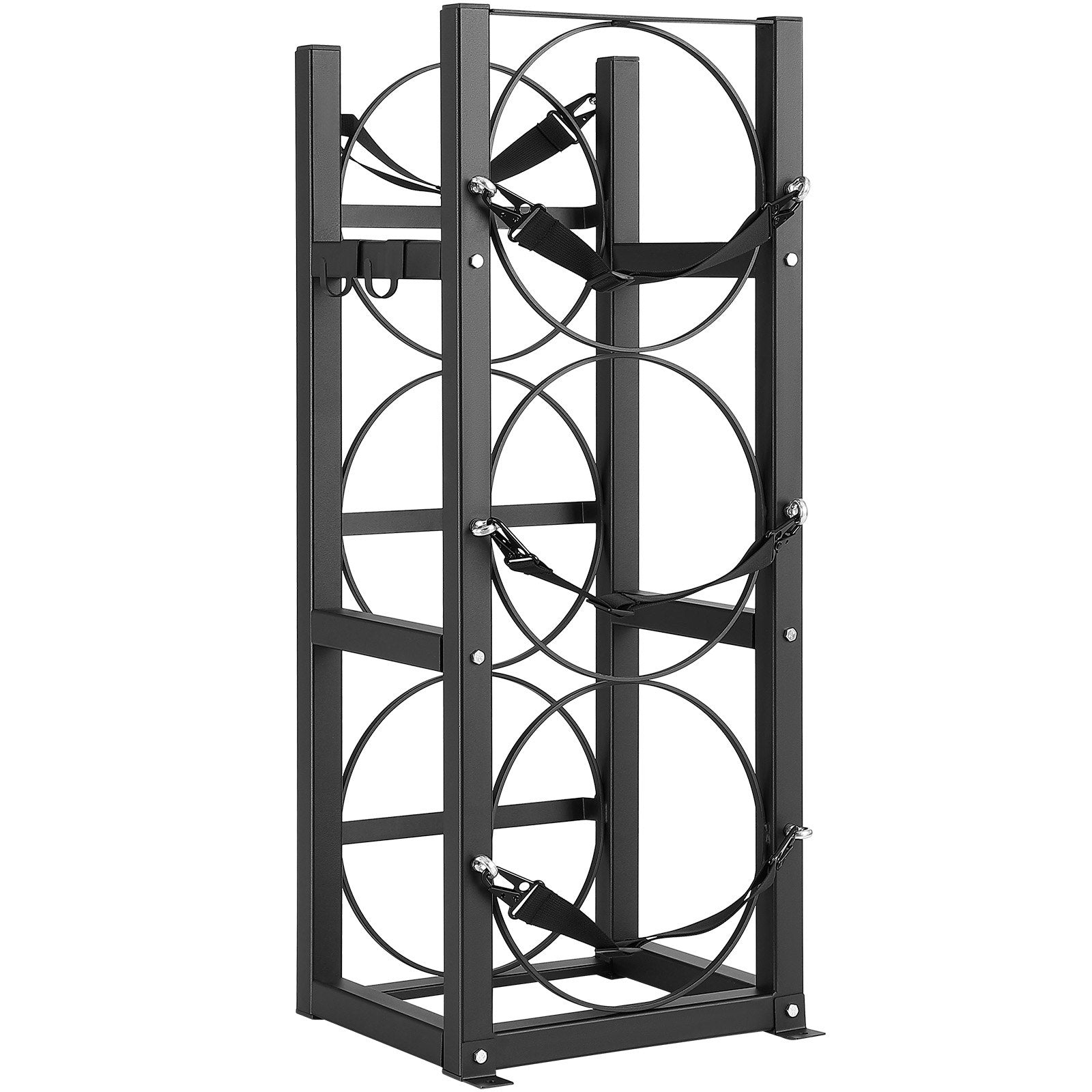 VEVOR Refrigerant Tank Rack, with 3 x 30lbs Bottle Tanks, Cylinder Tank Rack 12.79x12.99x33.07 in, Refrigerant Cylinder Rack Gas Cylinder Racks and Holders for Freon, Gases, Oxygen, Nitrogen
