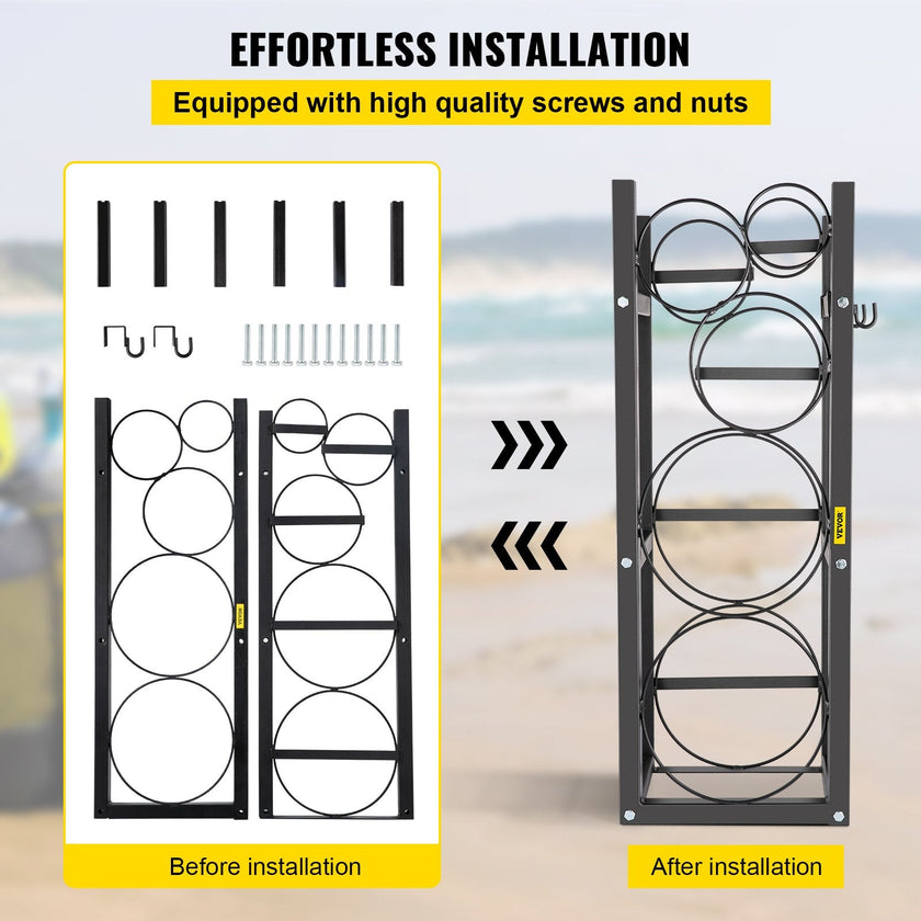 VEVOR Refrigerant Tank Rack with 2-30lb and Other 3 Saving Space Cylinder Tank Rack 889mm Refrigerant Cylinder Rack Gas Cylinder Racks and Holders for Gas Oxygen Nitrogen Storage