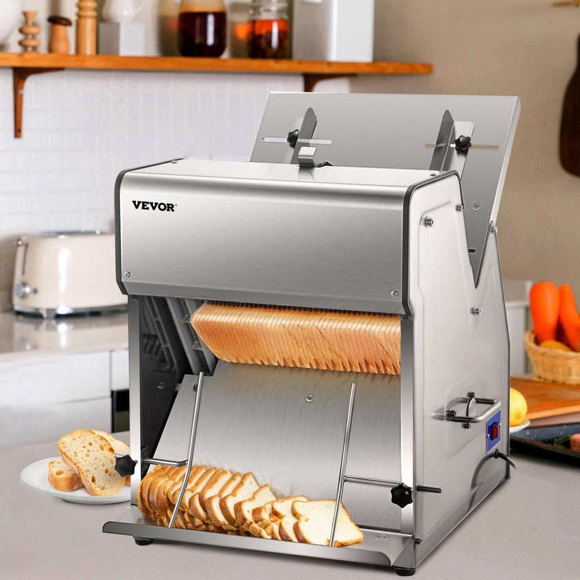 VEVOR Commercial Toast Bread Slicer, 12mm Thickness Electric Bread Cutting Machine, 31PCS Commercial Bakery Bread Slicer, 110V Toast Cutter Cutting Machine, Bread Cutter for Bread Sheet Cutter Cutting