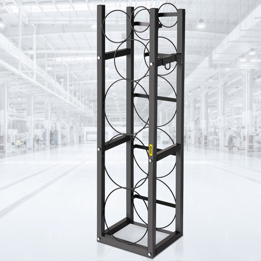 VEVOR Refrigerant Tank Rack with 3-30lb and Other 3 Saving Space, Cylinder Tank Rack 1168mm, Refrigerant Cylinder Rack Gas Cylinder Racks and Holders, for Gas Oxygen Nitrogen Storage